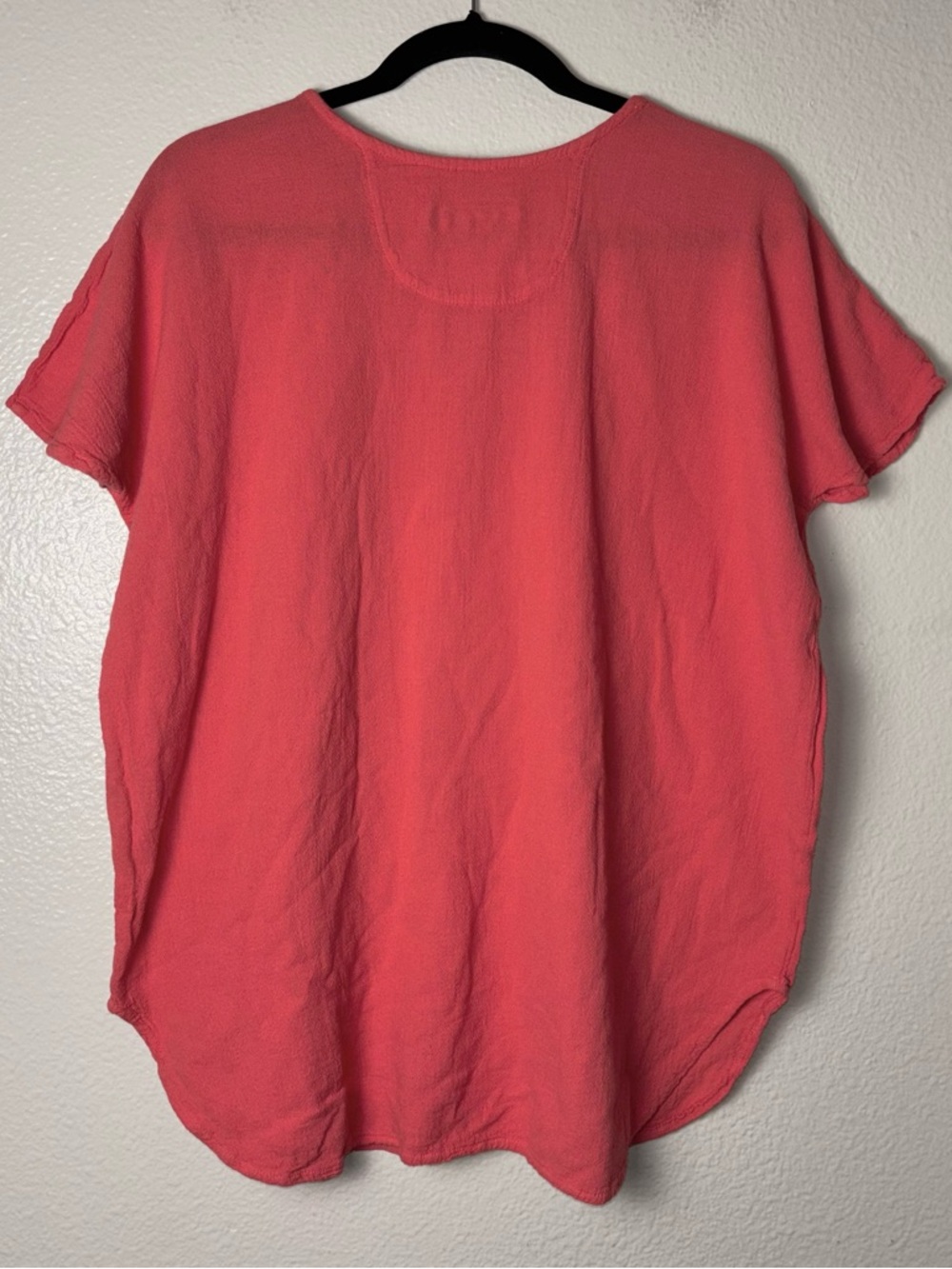 Manta del lago hand embroidered top dolman sleeves woman's size large coral - Picture 9 of 12